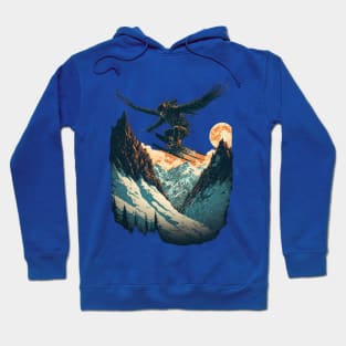 Skiing Freeriding Design. Ski and Snowboard Mountain Hoodie